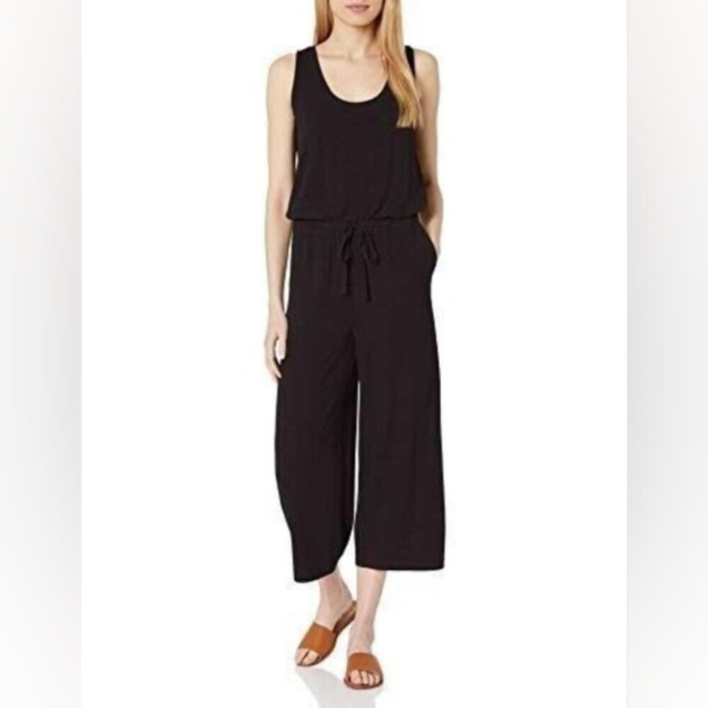 Daily Ritual Coastal Lounge Jersey Lightweight Wide Leg Jumpsuit L